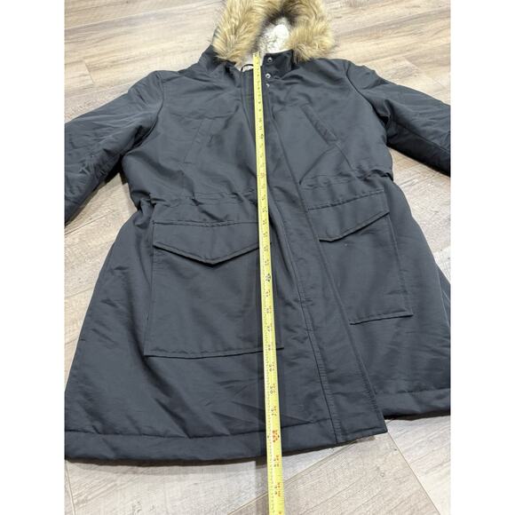 Levi's Women's Parka Jacket Size XL Faux Fur Hooded Black Coat - Picture 12 of 14